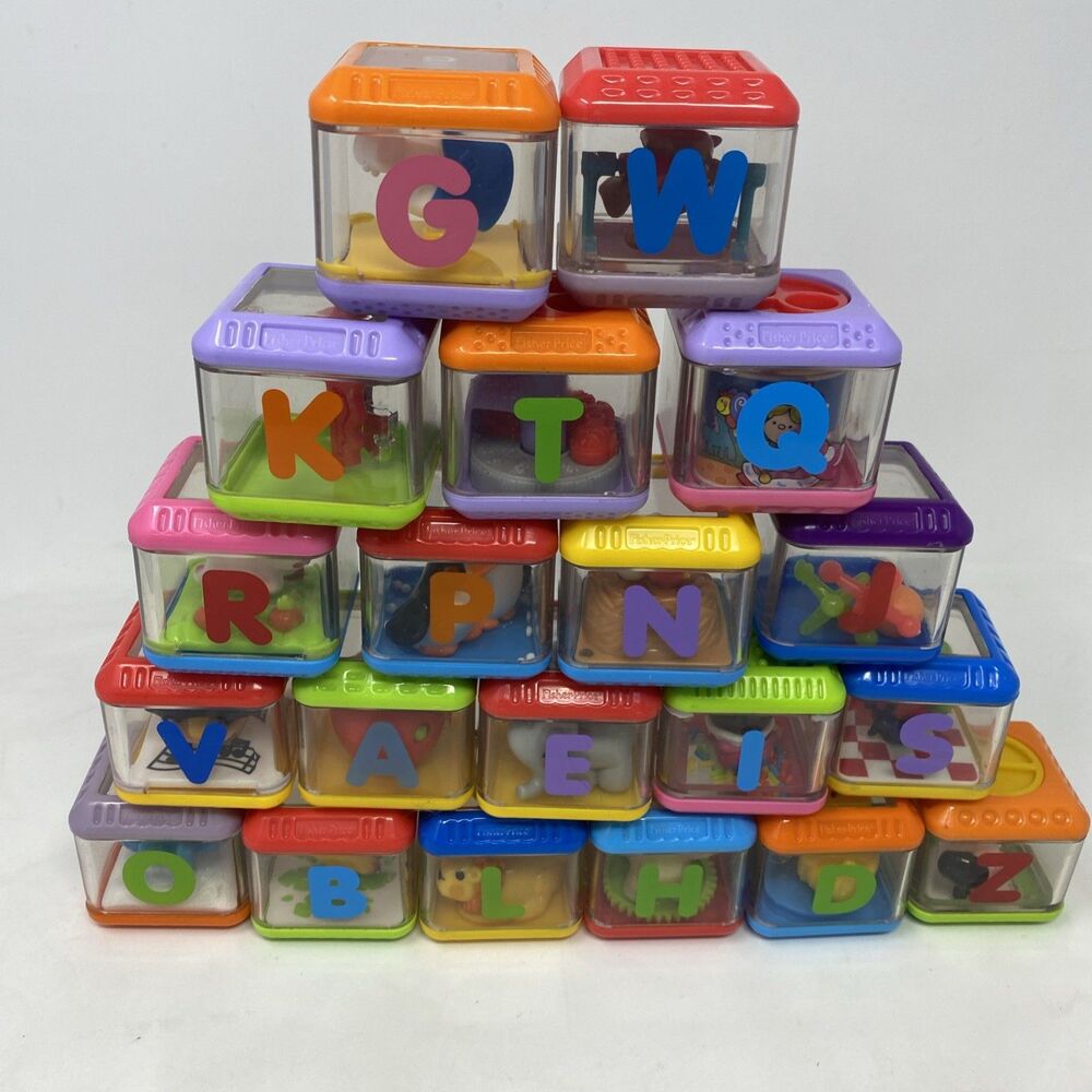 Fisher-Price 20 Clear Peek-a-Boo Blocks alphabets Random Letters